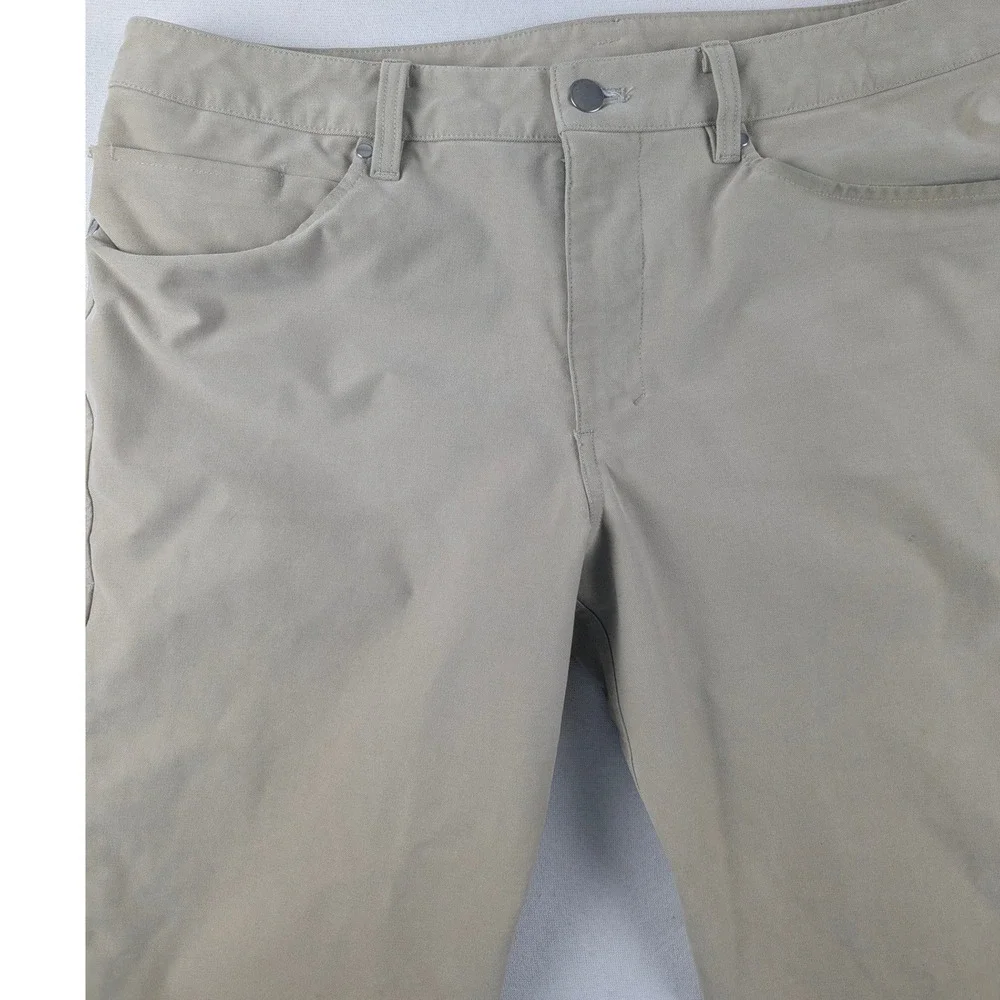 Lululemon ABC Pants Mens 35x31 Tan Khaki Straight Leg 5-Pocket Technical Stretch
